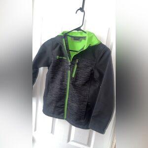 Free Country Kids Black Jacket with Neon Green Trim